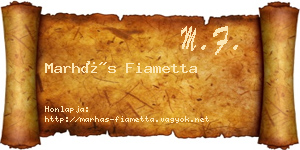 Marhás Fiametta névjegykártya